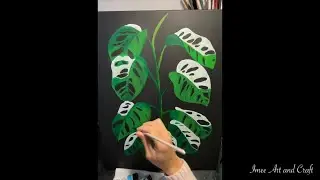 Monstera Adansonii Acrylic Painting | Tropical Leaves Painting