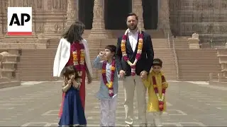 JD Vance and family visit temple on first day of visit to India