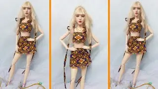 DIY Gorgeous Barbie fashion Thai fabric set |Lisa Barbie Doll