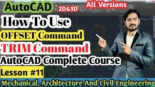 How To Use Offset Command And Trim Command In AutoCAD | Offset,Trim AutoCAD Tutorial |HINDI|URDU|#11