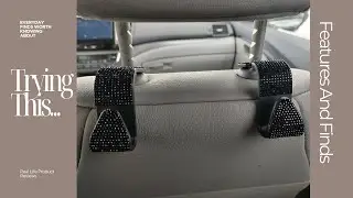 Black Sparkling Car Organizer Seat Hooks- Watch Before You Buy