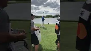 Tom Hoge hits a great tee shot at the Arnold Palmer Invitational