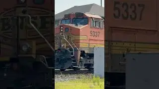 BNSF DASH9 as a rear end DPU on a unit grain train - Deshler Ohio