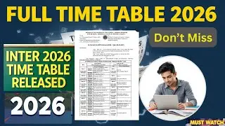 Intermediate Time Table 2026 #time table #MPC #BiPC #APInter2026 #Veda chemistry