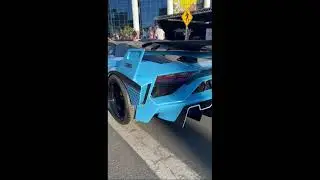 SEMA 2021 end of show drive out Lambos