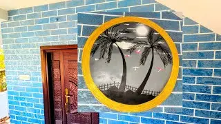 SITOUT WALL 🧱 brick pattern texture design in tamil/KWD