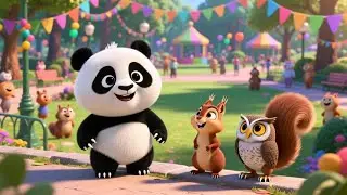 Baby Panda 🐼🌈🎶 Fun Playful Adventure & Learning Song for Kids | Nursery Rhyme