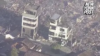 Drone footage reveals earthquake damage in Japan