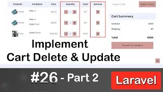🛒 Cart Delete & Update in Laravel | Laravel E-commerce Tutorial (Ep 26 - Part 2)