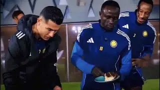 Cristiano Ronaldo Serves Cake to Sadio Mané After AFCON Triumph! 🎂🏆