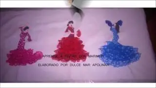 PINTURA EN TELA   MUÑECAS  FLAMENCAS MARIMUR  637