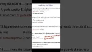 Law Gat Past solved Mcqs