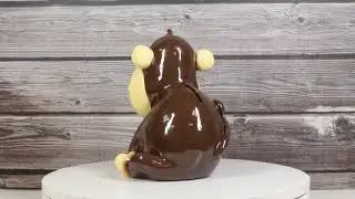 Whimsical Playful Ape Chimp Monkey Money Coin Savings Piggy Bank Figurine