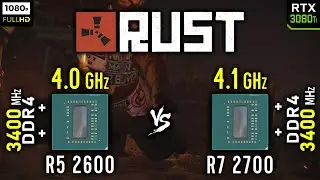 Ryzen 5 2600 vs Ryzen 7 2700 in Rust | RTX 3080 Ti [ 1080p ]