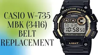 how to change casio W-735 mbk (3416) belt replacement #watchservicebd