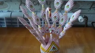 How to make a 3D origami Stick Tailed Peacock