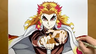 How to draw Rengoku Kyoujurou from Demon Slayer Kimetsu no Yaiba | Kyojuro Rengoku | draw anime
