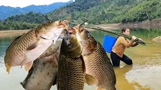 FULL VIDEO Traditional fishing techniques - 280 days single mother caught big fish with many skills