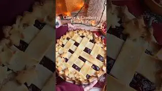 Cherry & Cranberry Pie #dessert #pie #baking #vegan #recipe #christmas #shortsfeed #shortsviral