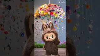 A umbrella for a Labubu.