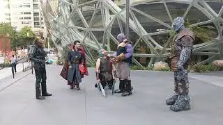 Avengers outside Amazon's Headquarters - Seattle