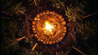 4K Sacred Circle Campfire Sounds 🔥 | 3 Hours for Meditation & Stress Relief