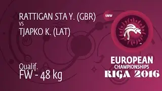 Qual. FW - 48 kg: Y. RATTIGAN STA (GBR) df. K. TJAPKO (LAT) by TF, 13-2