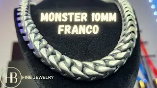 Цепь Франко из окисленного серебра Harlembling Monster 10 мм!