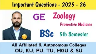 Preventive Medicine Important Questions 2025-26 BSc 5th V Sem Zoology GE Imp OU KU TU PU SU MGU