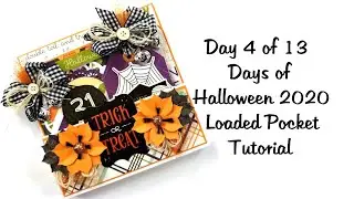 Day 4 of 13 Days of Halloween 2020 Trick or Treat Loaded Pocket Polly's Paper Studio Tutorial DIY