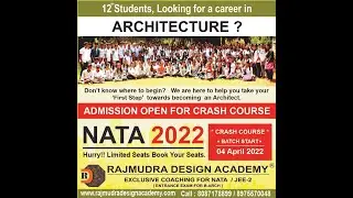 ADMISSION OPEN FOR Crash Course NATA 2022