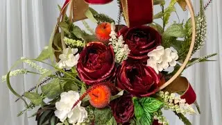 How to make an Artificial Christmas Hat Box Arrangement.