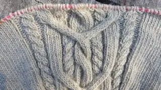 King's Cable Sweater Part 12. Row 15. Full FOLLOW-Along Tutorial. C4B, C4F, C8F Cables.