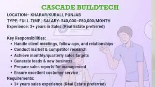 Urgent Hiring: Sales Manager (Real Estate) in Kharar & Kurali, Punjab | Salary ₹50,000 | JobFundaa