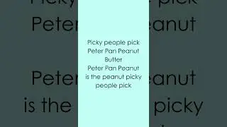 #315 | Picky people pick Peter Pan Peanut Butter #challenge #tonguetwisterchallange