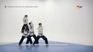 Jumping Triple Yup Chagi (Side Kick) Breaking