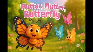 Flutter, Flutter, Butterfly|Nursery rhymes for kids|#kidscartoonvideos #kidslearningvideo #rhymes
