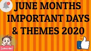 June month Important Days with Themes 2020