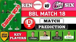 REN vs SIX 18th Match Dream11 Team | REN vs SIX Big Bash League T20 | REN vs SIX Dream11 Prediction.