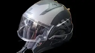 Shark flip front helmet with deadly flaw repaired
