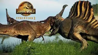 Rebirth Spinosaurus VS T Rex | Jurassic World Evolution 2