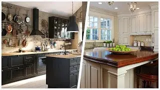 75 Medium Tone Wood Floor Kitchen With Brown Countertops Design Ideas You'll Love 🔴