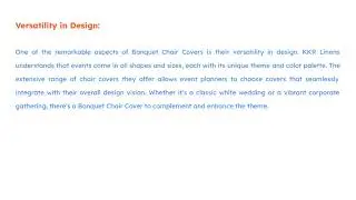 Banquet Chair Covers