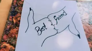 best friend Hands Pencil Sketch | Easy Drawing Tutorial art by noorkhayal 