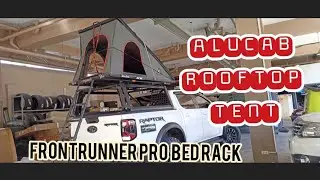ALUCAB ROOFTOP TENT AND FRONTRUNNER PROBED RACK INSTALLED ON 2023 FORD RANGER RAPTOR