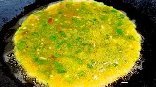 हरे लहसुन वाला ऑमलेट | Green Garlic Omelette | Winter Omete Recipe | egg breakfast recipe