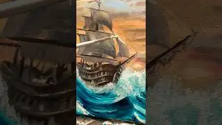 Pirate Ship Oil Painting Demo