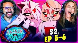 HAZBIN HOTEL SEASON 2 Episode 5 & 6 REACTION! Easy | Love In A Bottle | Bad With Us | Vox Populi DEI