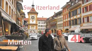 SWITZERLAND - MURTEN - PART 2 - GRUYERES - Walking Tour beautiful villages - SUIZA - 4k