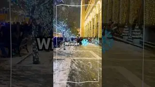 Snowy Winter Night ❄️ Magical City Street Vibes | Night Walk | #shorts #snowynight